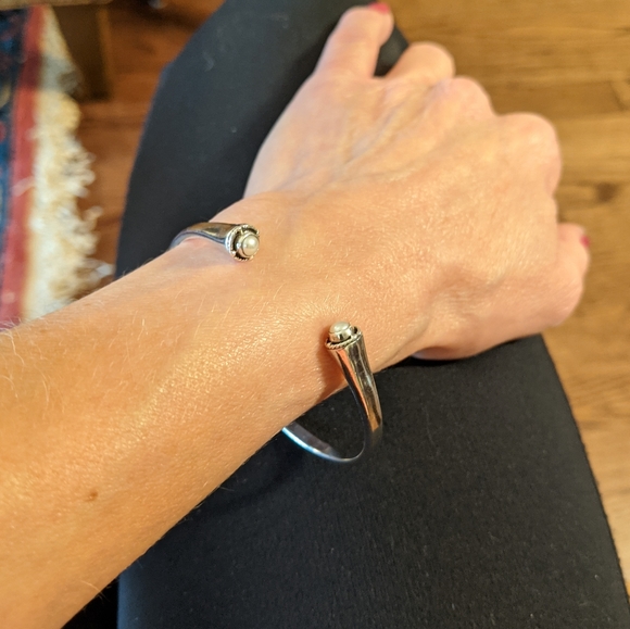 Sterling Pearl VTG GeoArt Cynthia Gale Bracelet - Picture 8 of 10